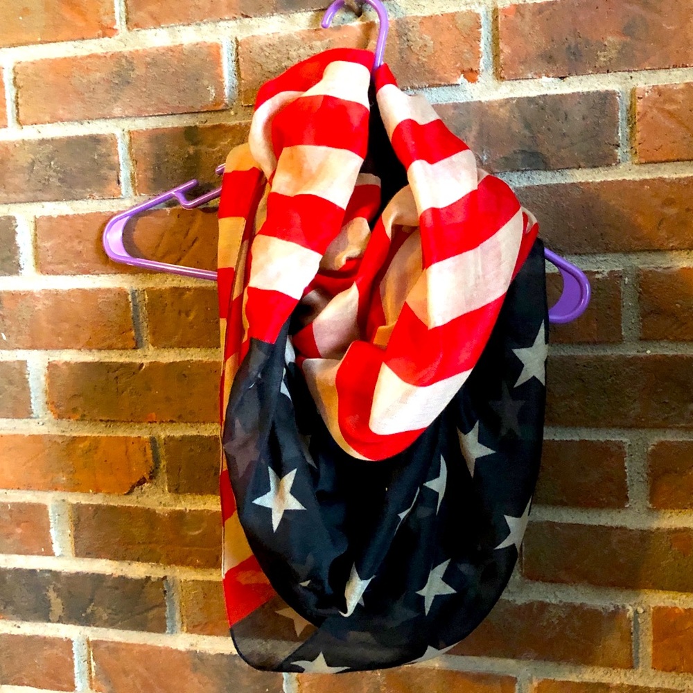 Vintage American Flag infinity scarf